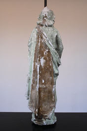 A large plaster cast of a praying saint, workshop De Wispelaere, Bruges, 1st half 20th C.