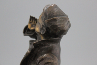 Figure d'un jeune homme en bronze, sign. Louis Oury