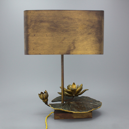 A Maison Charles Paris "N&eacute;nuphar" lamp, bronze, ca. 1970