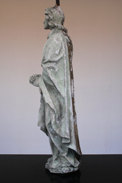 A large plaster cast of a praying saint, workshop De Wispelaere, Bruges, 1st half 20th C.