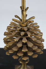 Paire de lampes en bronze, mod&egrave;le "Pomme de pin", Maison Charles &agrave; Paris, ca. 1950