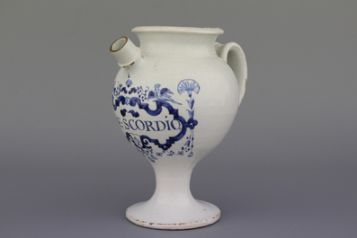 An unusual Brussels faience pharmacy jug, 1st half 18th C.