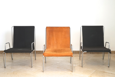 Lot de 3 Verner Panton "Bachelor Chairs", design 1956, Fritz Hansen, le Danemark