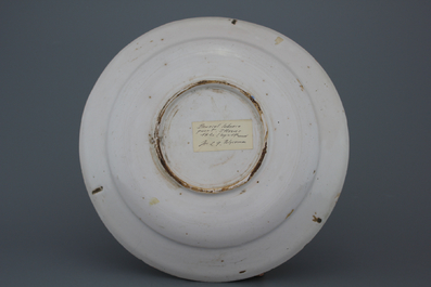 A fine Brussels faience dish with a central star, late 18th C.