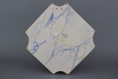 An exceptional blue and white Amsterdam Delft mythological plaque, dated 1748