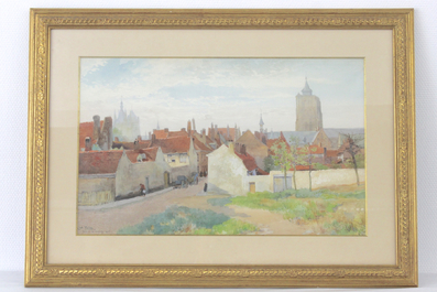 Louis Titz (1859-1932), "Ypres des remparts", dated 1905
