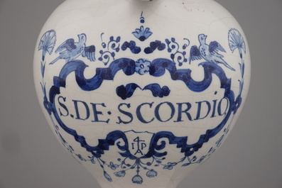 An unusual Brussels faience pharmacy jug, 1st half 18th C.