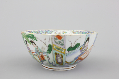 Coupe en porcelaine de Chine, famille verte , Canton, d&eacute;but 19e