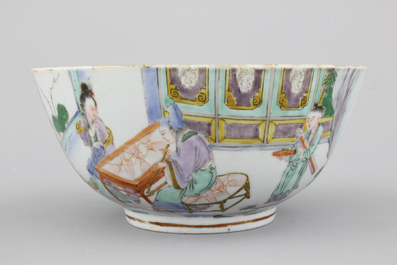 Coupe en porcelaine de Chine, famille verte , Canton, d&eacute;but 19e