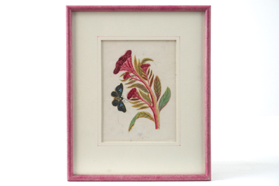 A set of 3 Chinese Canton rice paper paintings, 18/19th C.