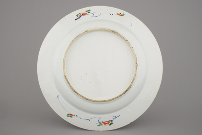 A large Chinese porcelain doucai dish, Kangxi or Yongzheng