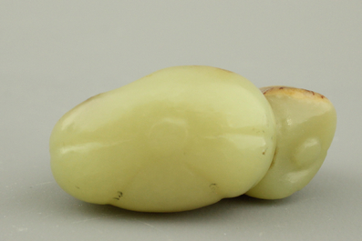 A Chinese celadon jade twin snuff bottle