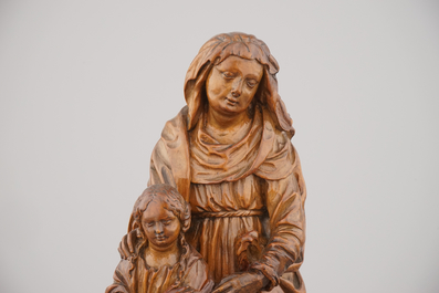 Beeld in buxushout van Sint-Anna en de Maagd, ca 1600