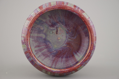Pot &agrave; encens en porcelaine de Chine &agrave; gla&ccedil;ure 'flamb&eacute;e', 18e-19e