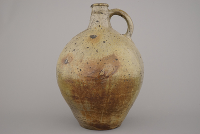 A large Raeren stoneware bellarmine jug, 17th C.