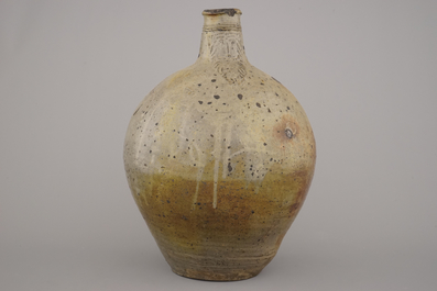 A large Raeren stoneware bellarmine jug, 17th C.