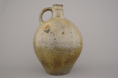 A large Raeren stoneware bellarmine jug, 17th C.