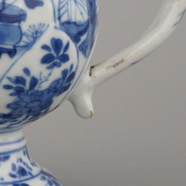 A Chinese porcelain blue and white mustard pot, Kangxi, ca. 1700