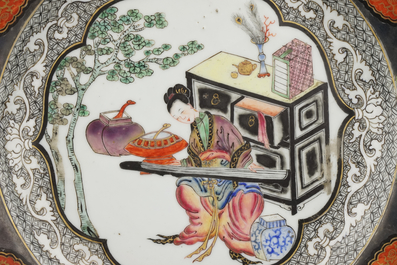 Assiette fine en porcelaine de Chine, famille rose, Yongzhen, 18e