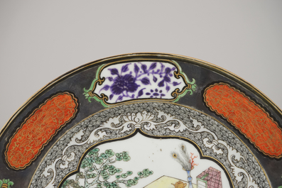 Assiette fine en porcelaine de Chine, famille rose, Yongzhen, 18e