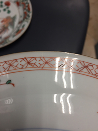 A pair of Chinese porcelain famille verte plates with phoenixes, Kangxi, ca. 1700