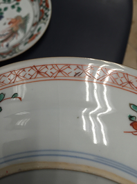 A pair of Chinese porcelain famille verte plates with phoenixes, Kangxi, ca. 1700
