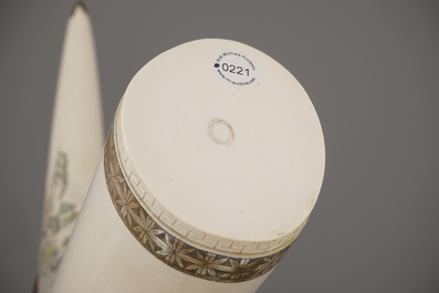 A Chinese or Japanese (?) carved ivory Tusk, 19/20th C.