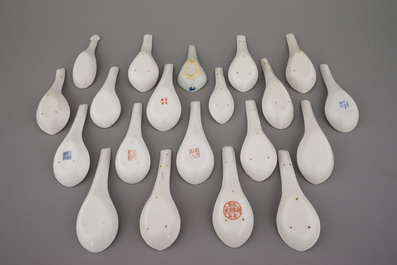 Collection de cuill&egrave;res en porcelaine de Chine, 18e-20e