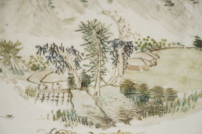 Coupe en porcelaine de Chine en style paysage Qianjiang, 19e-20e