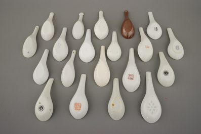 Collection de cuill&egrave;res en porcelaine de Chine, 18e-20e