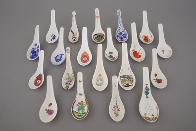 Collection de cuill&egrave;res en porcelaine de Chine, 18e-20e