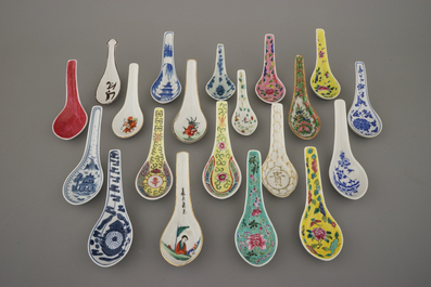 Collection de cuill&egrave;res en porcelaine de Chine, 18e-20e