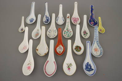 Collection de cuill&egrave;res en porcelaine de Chine, 18e-20e