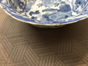 Blauw en witte Wan-li 'klapmuts' kom in Chinees porselein, Ming-dynastie