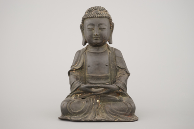 Bouddha chinois en bronze, dynastie Ming