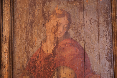 Flemisch school, dated 1555, A tryptich with Saint-Christopher