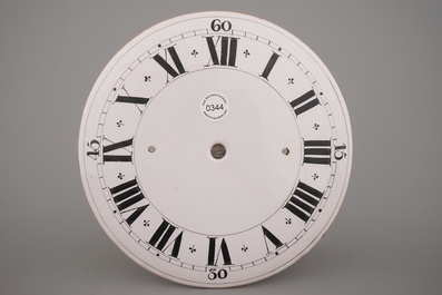 Cadran rare d'une pendule en Delft, Angleterre, 18e