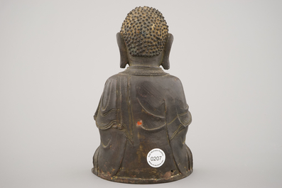 Bouddha chinois en bronze, dynastie Ming