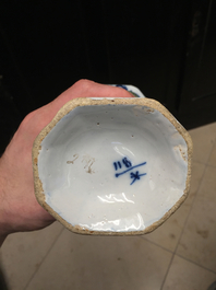 A rare Dutch Delft orangist royalist portrait vase, 18th C.