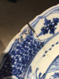 Grand plat Swatow chinois, dynastie Ming, 16e