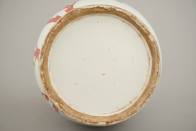 A large Chinese porcelain vase decorated with birds and floral branches, 19th C.