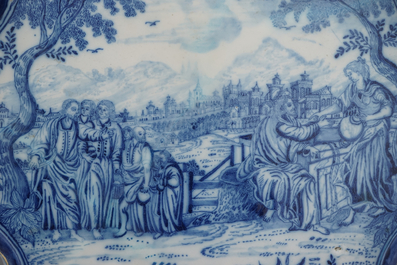 Een grote Rotterdamse plaquette met bijbelse voorstelling, ca. 1740