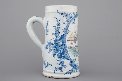 Une chope exceptionelle d&eacute;cor&eacute;e d'une sc&egrave;ne de taverne, Courtrai ou Bruxelles, dat&eacute;e 1794