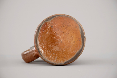 Un petit pichet en gr&egrave;s de Raeren, mont&eacute; d'&eacute;tain, ca. 1600