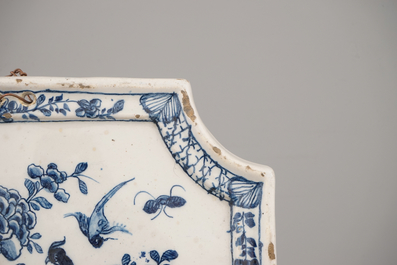 A square Dutch Delft plaque ca. 1740