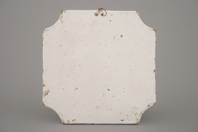 A square Dutch Delft plaque ca. 1740