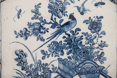 A square Dutch Delft plaque ca. 1740