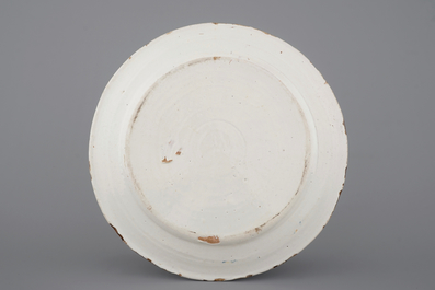 An Italian maiolica Castelli d'Abruzzo portrait dish, ca. 1620