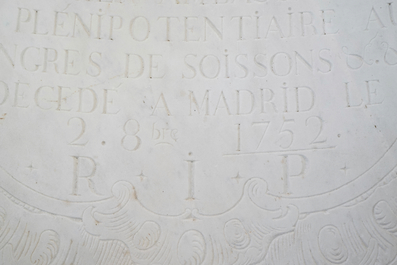 La plaques fun&eacute;raire du Duc Miguel Jos&eacute; de Bournonville, ca. 1752 et une plaque de couronnement