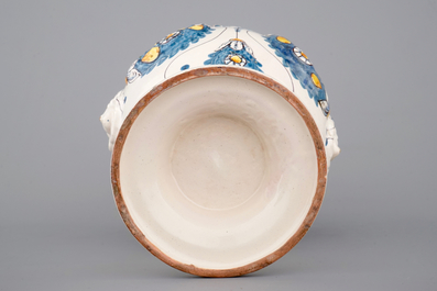 A large French faience altar vase, Nevers, 17th C.